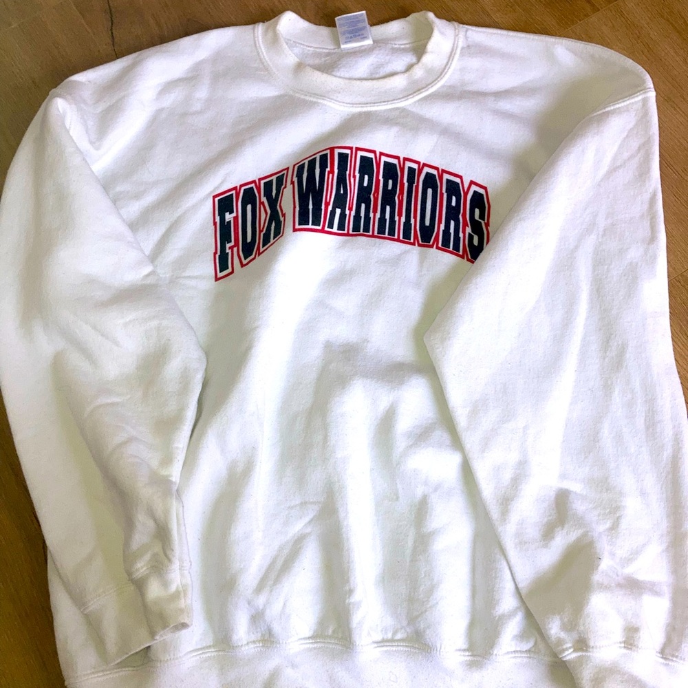 FOX Warriors White Sweatshirt, Men's XL, Gildan